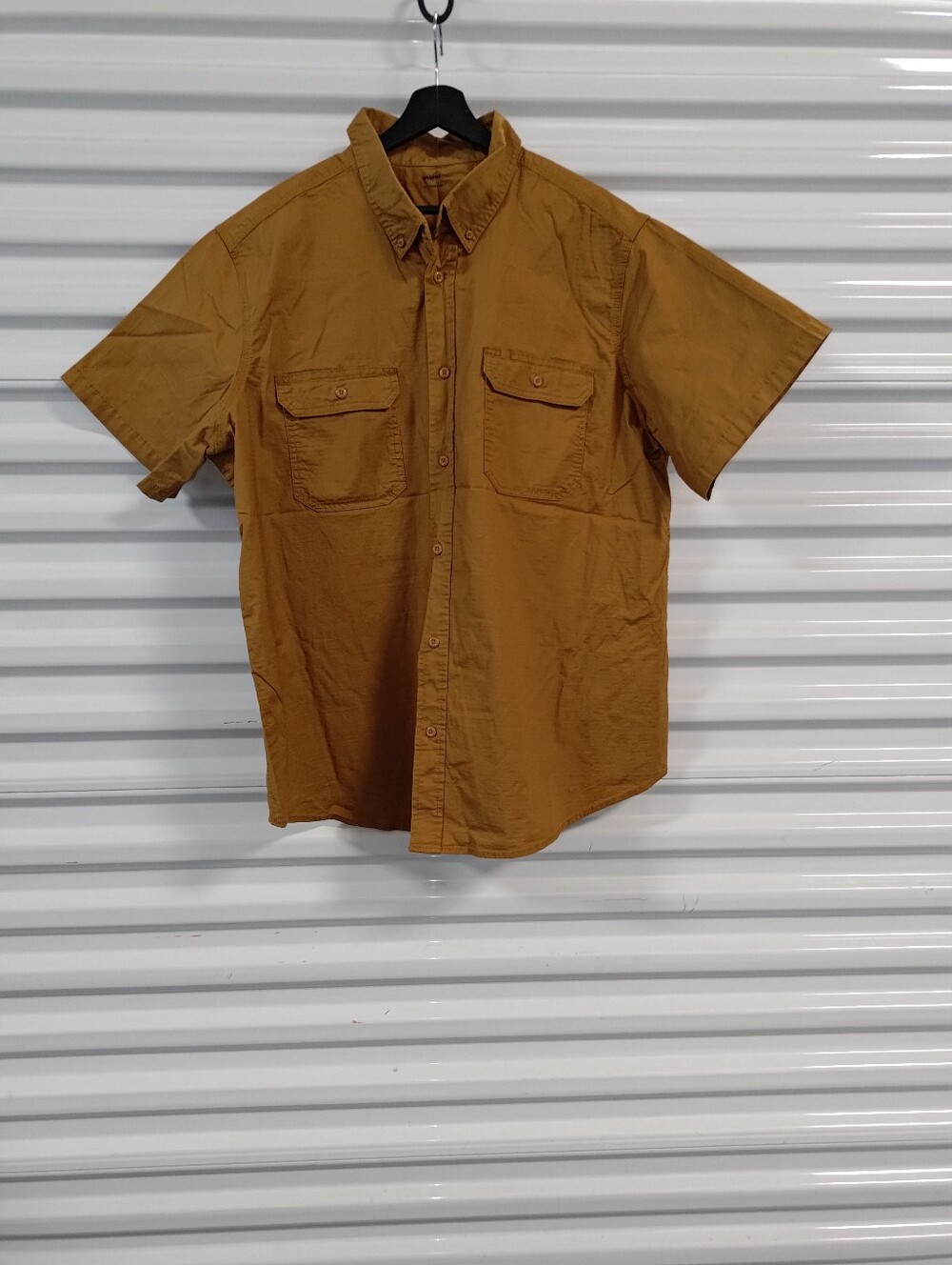 Brahms Chestnut Double Pocket Button-up Short Sleeve Shirt 2XL